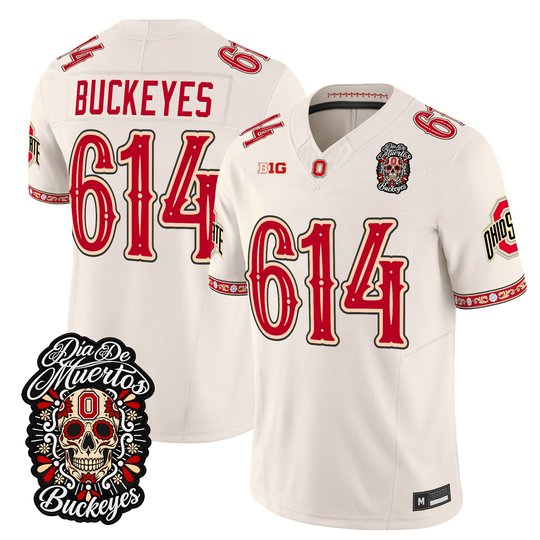 Men's Ohio State Buckeyes Día de los Muertos Vapor Limited Jersey - All Stitched