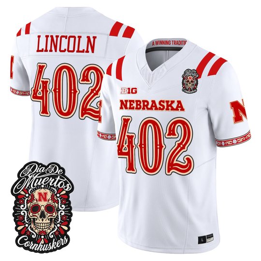 Men's Nebraska Cornhuskers Día de los Muertos Vapor Limited Jersey - All Stitched