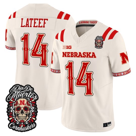 Men's Nebraska Cornhuskers Día de los Muertos Vapor Limited Jersey - All Stitched
