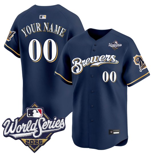 Milwaukee Brewers Throwback Vapor Premier Limited Custom Jersey - 2026 World Series - All Stitched