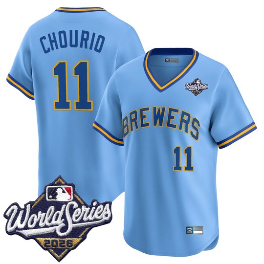 Men's Milwaukee Brewers Throwback Vapor Premier Limited Jersey - 2026 World Series - All Stitched