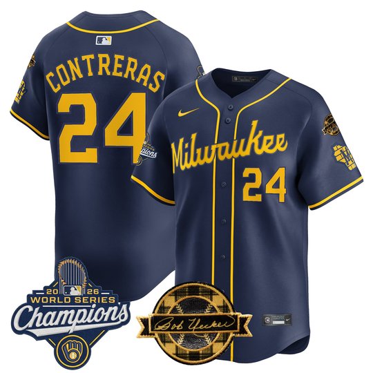 Men's Milwaukee Brewers 2026 World Series Champions Vapor Premier Limited Jersey - Bob Uecker Patch - All Stitched