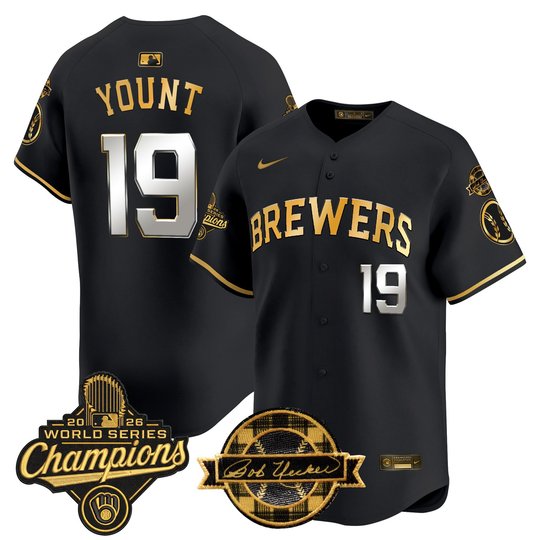 Men's Milwaukee Brewers 2026 World Series Champions Vapor Premier Limited Jersey - Bob Uecker Patch - All Stitched