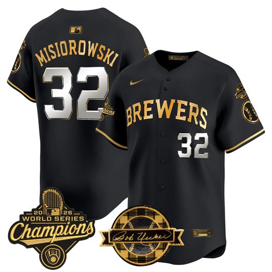 Men's Milwaukee Brewers 2026 World Series Champions Vapor Premier Limited Jersey - Bob Uecker Patch - All Stitched
