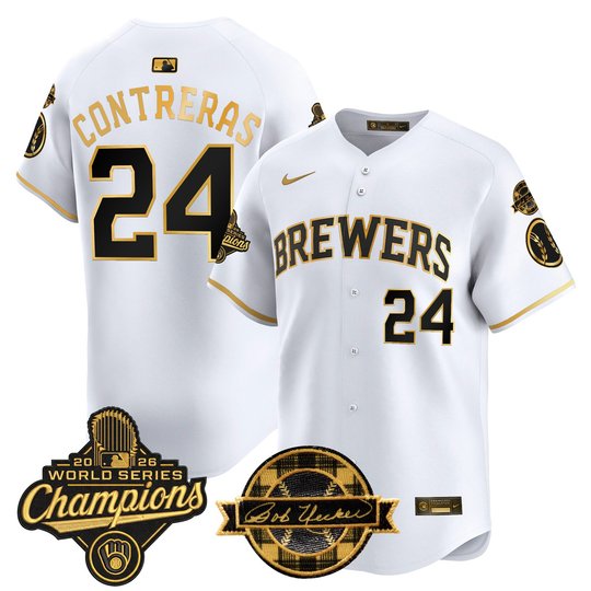 Men's Milwaukee Brewers 2026 World Series Champions Vapor Premier Limited Jersey - Bob Uecker Patch - All Stitched