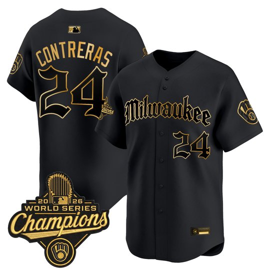 Men's Milwaukee Brewers 2026 World Series Champions Vapor Premier Limited Jersey - Gothic Edition - All Stitched
