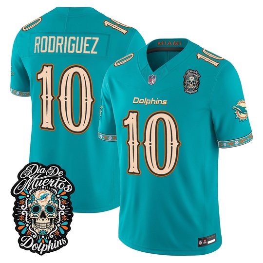 Men's Miami Dolphins Día de los Muertos Vapor Limited Jersey - All Stitched