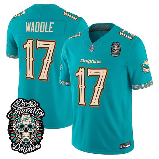 Men's Miami Dolphins Día de los Muertos Vapor Limited Jersey - All Stitched