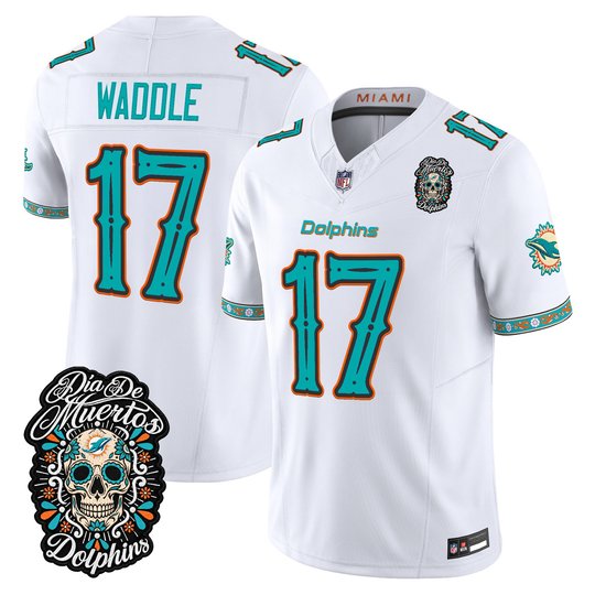 Men's Miami Dolphins Día de los Muertos Vapor Limited Jersey - All Stitched