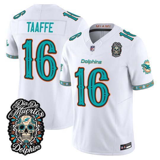 Men's Miami Dolphins Día de los Muertos Vapor Limited Jersey - All Stitched