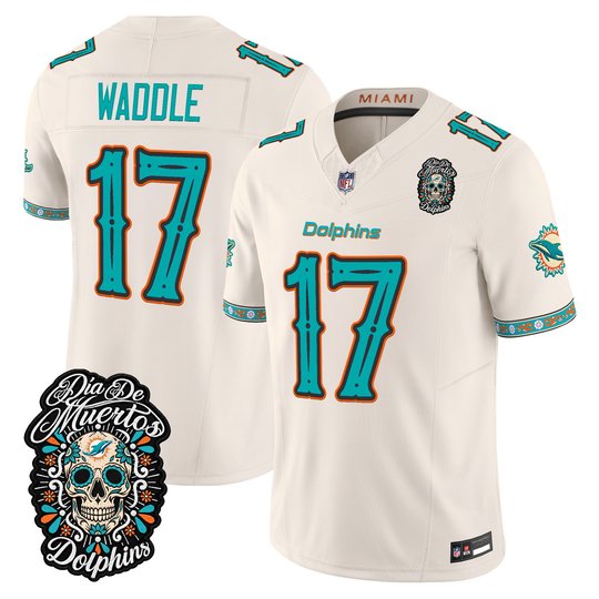 Men's Miami Dolphins Día de los Muertos Vapor Limited Jersey - All Stitched
