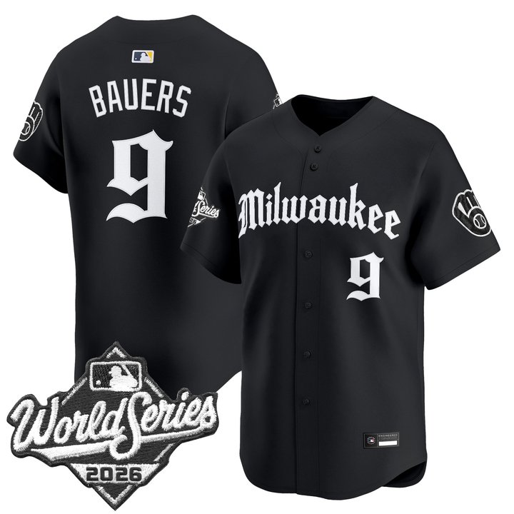Men's Milwaukee Brewers 2026 World Series Vapor Premier Limited Jersey - Gothic Edition - All Stitched