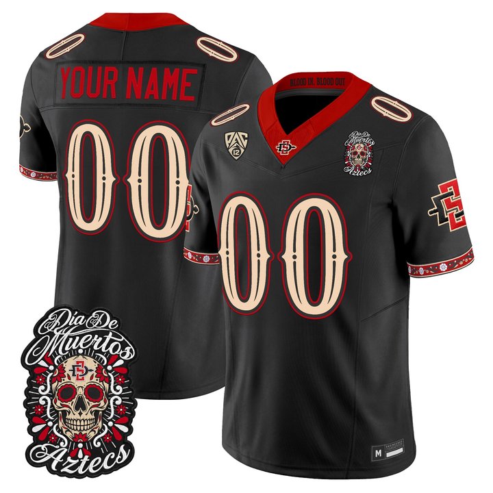 San Diego State Aztecs Día de los Muertos Vapor Limited Custom Jersey - All Stitched