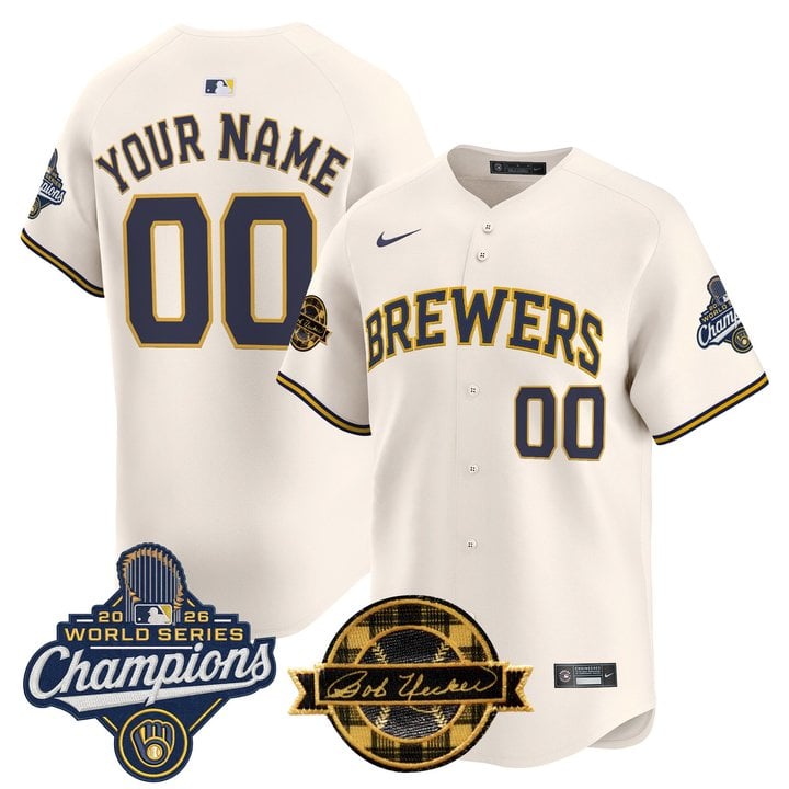 Milwaukee Brewers 2026 World Series Champions Vapor Premier Limited Custom Jersey - Bob Uecker Patch - All Stitched