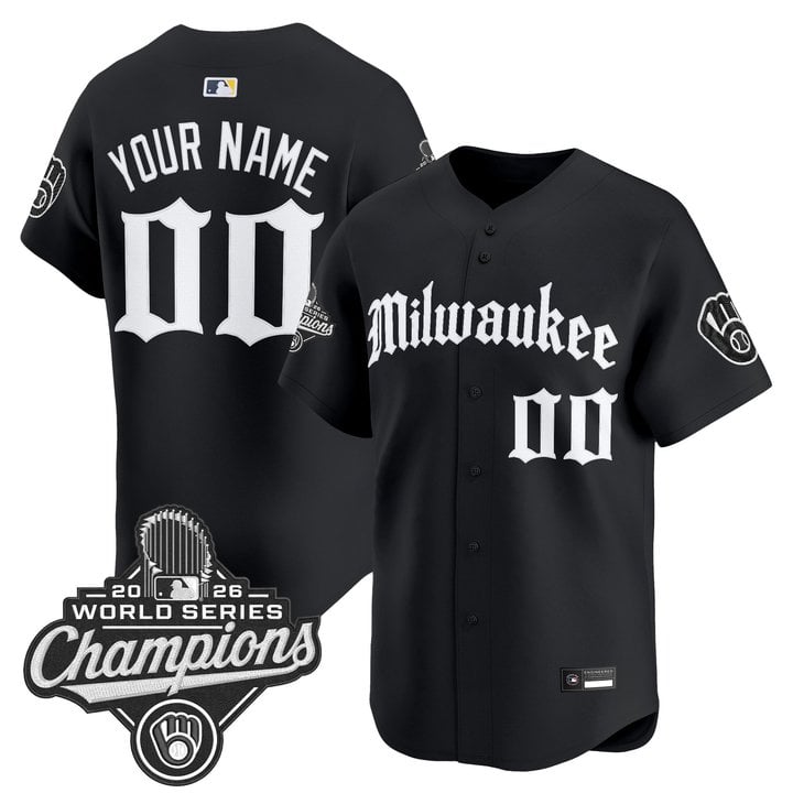 Milwaukee Brewers 2026 World Series Champions Vapor Premier Limited Custom Jersey - Gothic Edition - All Stitched