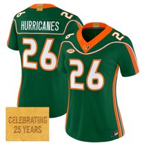Women's Miami Hurricanes 2001 Throwback Vapor Limited Jersey - All Stitched