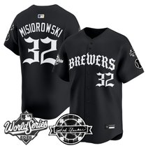 Men's Milwaukee Brewers 2026 World Series Vapor Premier Limited Jersey - Old English Edition - All Stitched