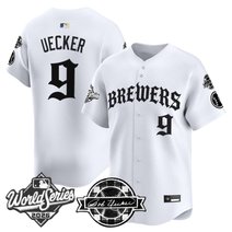 Men's Milwaukee Brewers 2026 World Series Vapor Premier Limited Jersey - Old English Edition - All Stitched