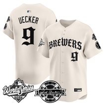 Men's Milwaukee Brewers 2026 World Series Vapor Premier Limited Jersey - Old English Edition - All Stitched