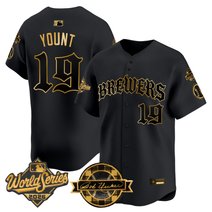 Men's Milwaukee Brewers 2026 World Series Vapor Premier Limited Jersey - Old English Edition - All Stitched