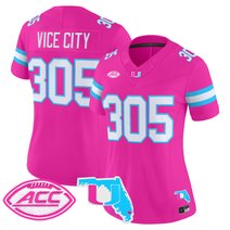 Women's Miami Hurricanes Vice City Vapor Limited Jersey - All Stitched