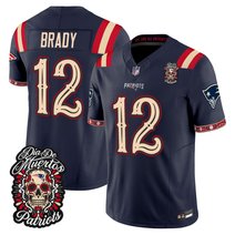 Men's New England Patriots Día de los Muertos Vapor Limited Jersey - All Stitched
