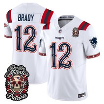 Men's New England Patriots Día de los Muertos Vapor Limited Jersey - All Stitched
