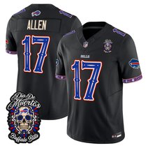 Men's Buffalo Bills Día de los Muertos Vapor Limited Jersey - All Stitched