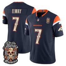 Men's Denver Broncos Día de los Muertos Vapor Limited Jersey - All Stitched
