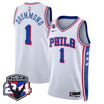 Men's Philadelphia 76ers Swingman Jersey - 24th Season Patch - All Stitched