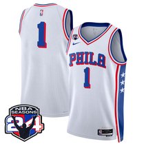Men's Philadelphia 76ers Swingman Jersey - 24th Season Patch - All Stitched