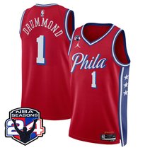 Men's Philadelphia 76ers Swingman Jersey - 24th Season Patch - All Stitched