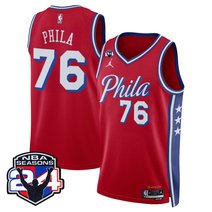 Men's Philadelphia 76ers Swingman Jersey - 24th Season Patch - All Stitched
