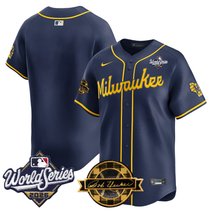 Men's Milwaukee Brewers 2026 World Series Vapor Premier Limited Jersey V2 - Bob Uecker Patch - All Stitched
