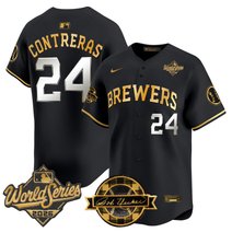 Men's Milwaukee Brewers 2026 World Series Vapor Premier Limited Jersey V2 - Bob Uecker Patch - All Stitched