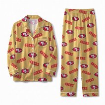 San Francisco 49ers Long Sleeve Satin Pajama Set