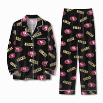 San Francisco 49ers Long Sleeve Satin Pajama Set