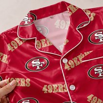 San Francisco 49ers Long Sleeve Satin Pajama Set