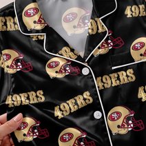 San Francisco 49ers Long Sleeve Satin Pajama Set V2