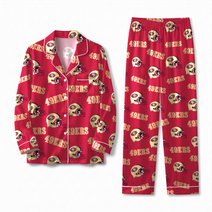 San Francisco 49ers Long Sleeve Satin Pajama Set V2