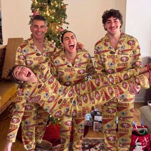 San Francisco 49ers Long Sleeve Satin Pajama Set V3