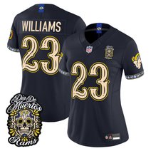 Women's Los Angeles Rams Día de los Muertos Vapor Limited Jersey - All Stitched