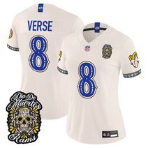 Women's Los Angeles Rams Día de los Muertos Vapor Limited Jersey - All Stitched