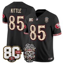 Men's San Francisco 49ers Día de los Muertos Vapor Limited Jersey - 80th Anniversary Patch - All Stitched