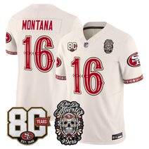 Men's San Francisco 49ers Día de los Muertos Vapor Limited Jersey - 80th Anniversary Patch - All Stitched