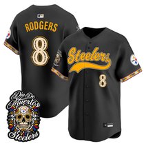 Men's Pittsburgh Steelers Día de los Muertos Vapor Limited Baseball Jersey - All Stitched
