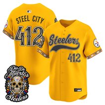 Men's Pittsburgh Steelers Día de los Muertos Vapor Limited Baseball Jersey - All Stitched