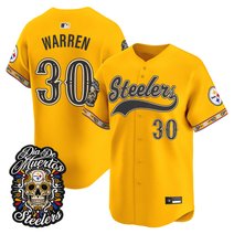 Men's Pittsburgh Steelers Día de los Muertos Vapor Limited Baseball Jersey - All Stitched