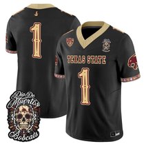 Men's Texas State Bobcats Día de los Muertos Vapor Limited Jersey - All Stitched