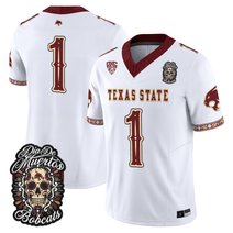 Men's Texas State Bobcats Día de los Muertos Vapor Limited Jersey - All Stitched